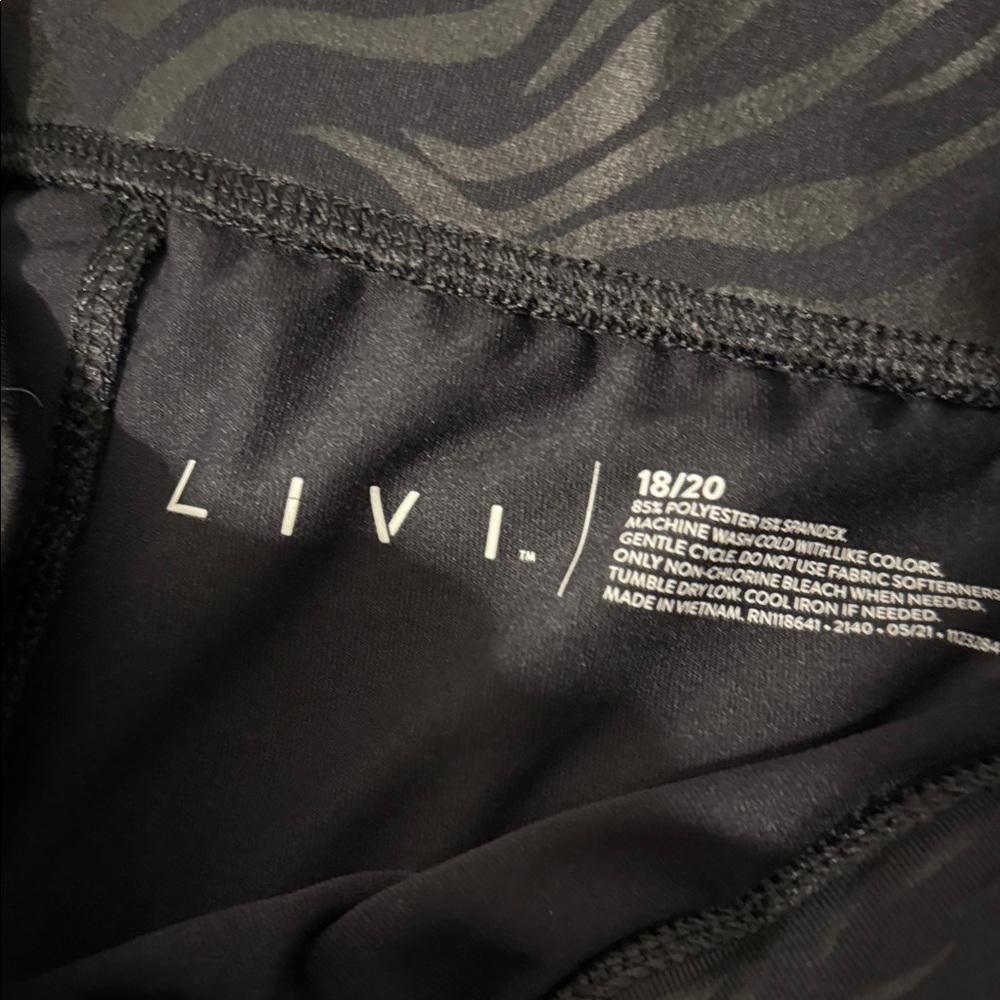 Livi Active Black Zebra Print Leggings - Picture 2 of 3